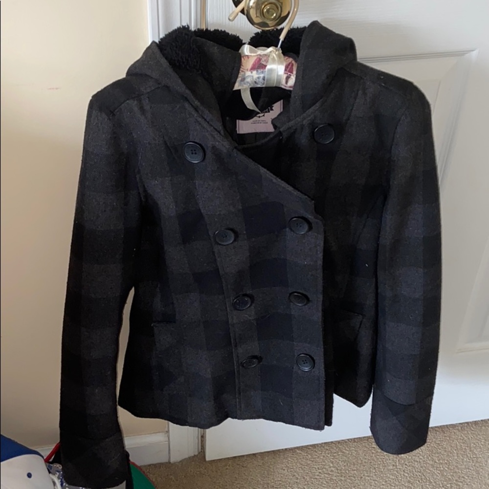 Hooded pea coat